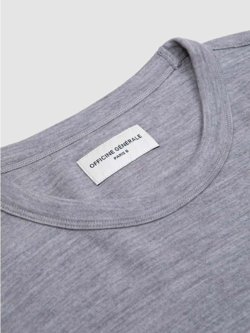 Officine Generale Benny Double Face Felted Wool LS Tee Gray XXL NWT